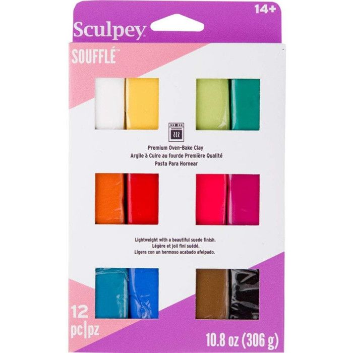 Pâte polymère - Sculpey - Sculpey III - Assortiment 12 couleurs - Non toxique - Cuisson à 130°C