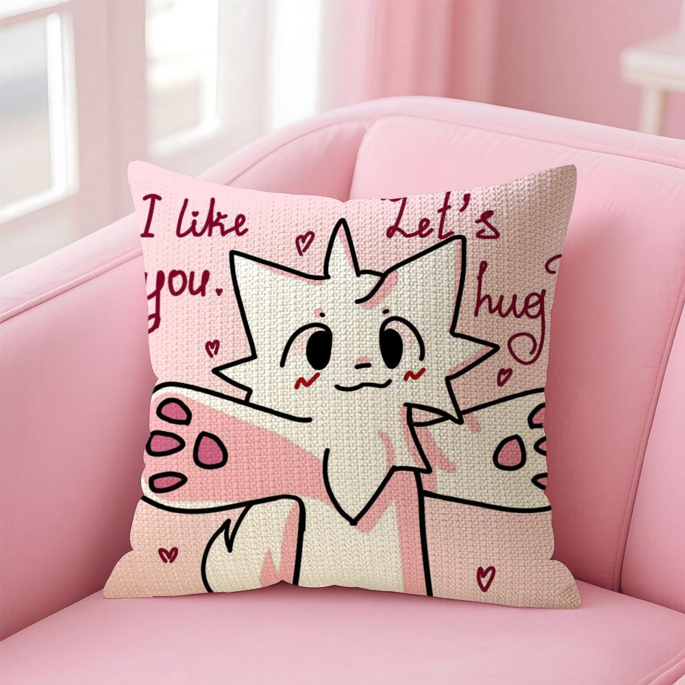 BBoykisser Silly Cat Cute Cushion Cover Natural Linen Pillow Case DoubleSided Print Decorative Sofa Pillowcase Home Decor Gift