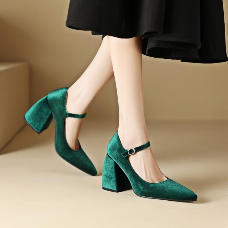 Plus Size 44 45 46 47 ,Γυναικεία παπούτσια New Suede Mary Jane Pumps Ψηλοτάκουνα για Γυναικεία Παπούτσια Εργασίας Παπούτσια Γυναικεία Χονδρά τακούνια