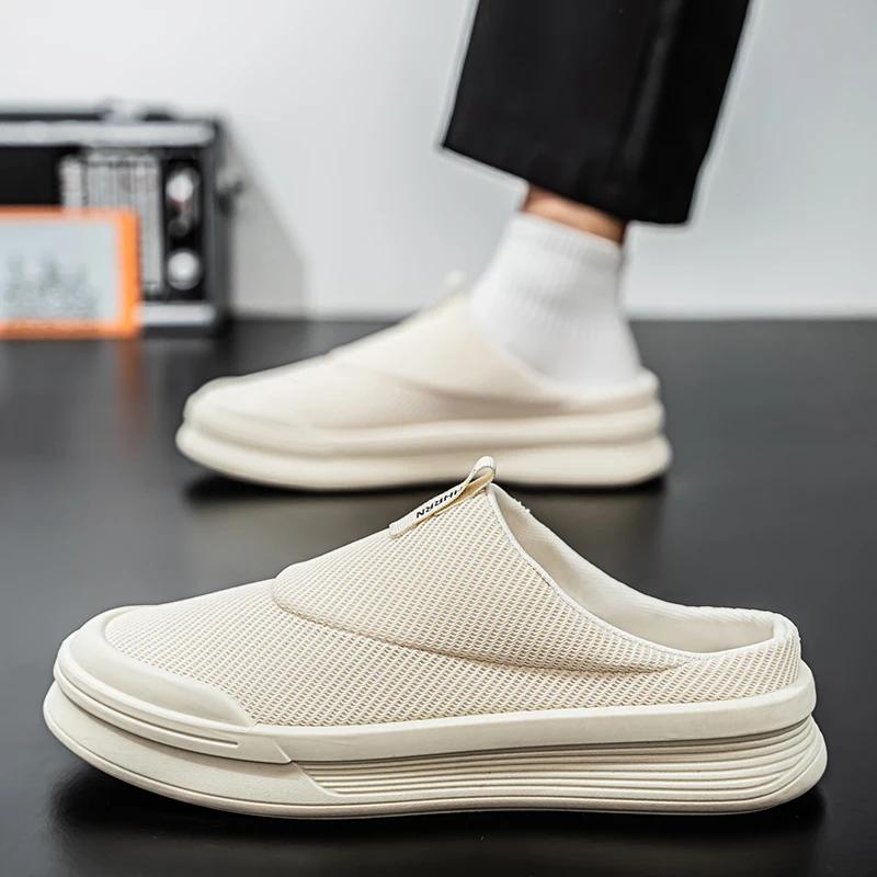 Mens Slippers Casual Summer Outdoor Shoes Breathable Sneakers Walking Hiking Luxury Designer Fashion Loafers House Slides