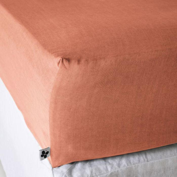Drap housse "Gaïa" toutes dimensions "Gaze de Coton" - Gaïa Safran - 140 x 190 cm bonnet de 30 cm
