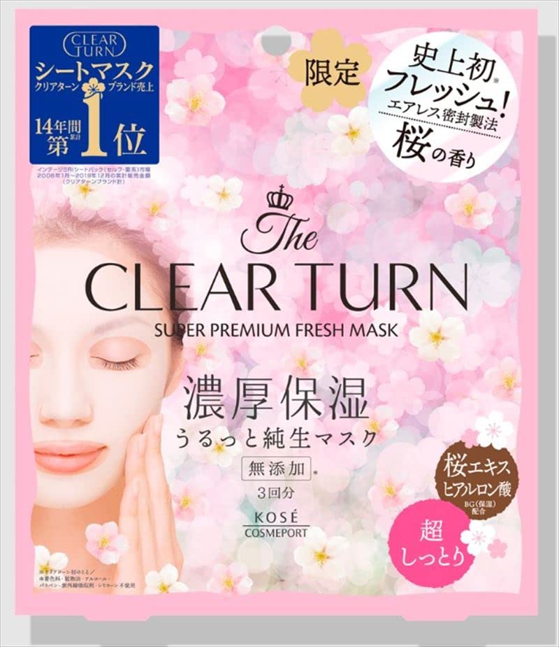 

KOSE Clear Turn Premium Fresh Super Cherry Blossom 3 Uses Mask, Moisturizing, Scent, білий