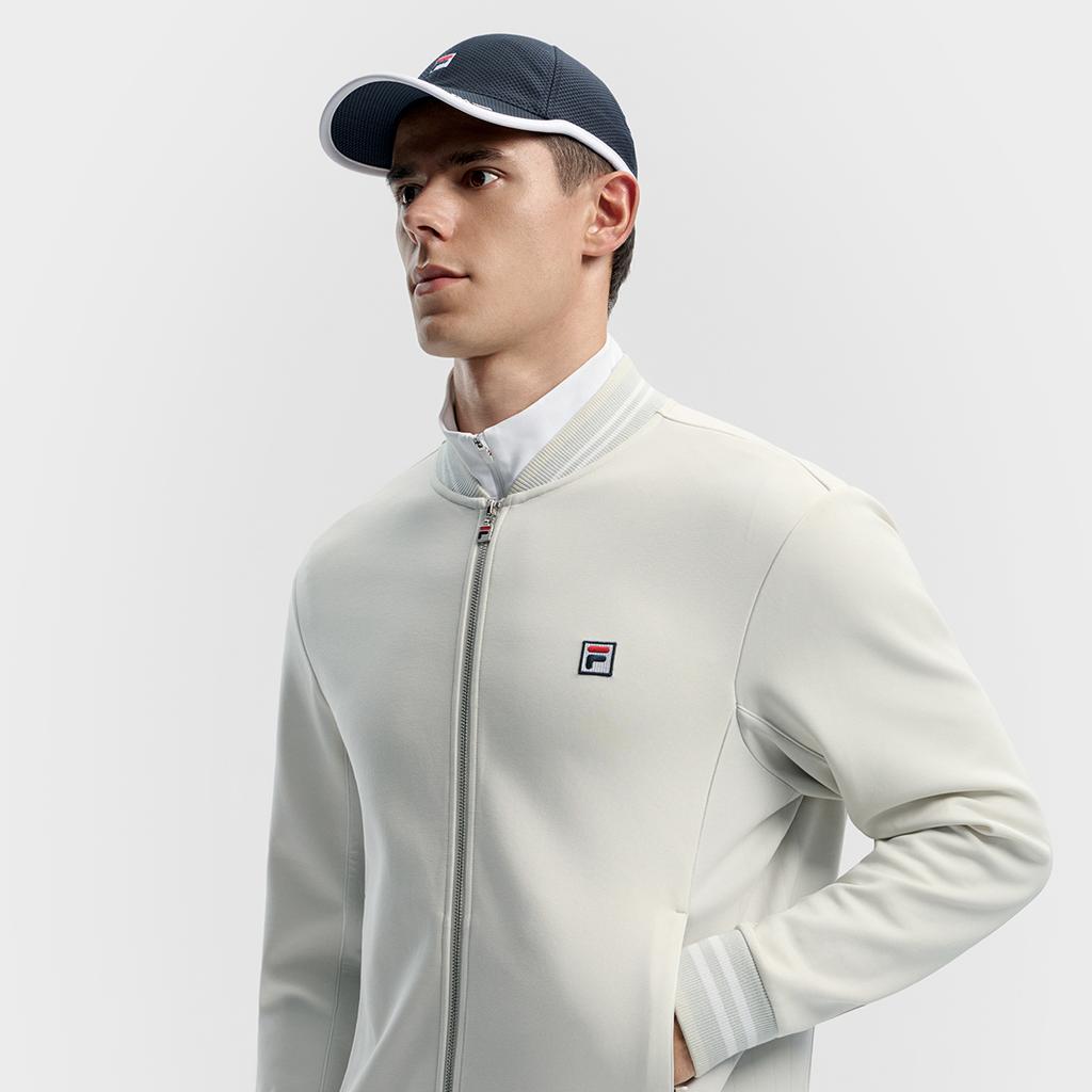 Fila Tennis Fashion Minimalist Personality Trendy Casual Comfortable Versatile Knitted Jacket Men Jackets Antelope-White A11M543511FIV