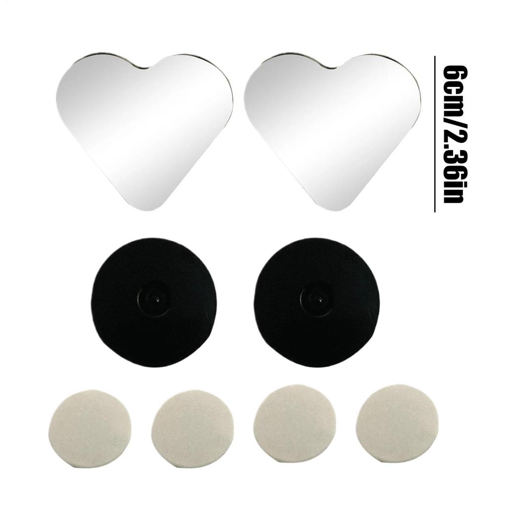Blind Spot Mirrors 2 Pieces Heart Shaped Rearview Convex Mirror Removable Adjustable Safety Assist Glass Wide Angle Auto Parts