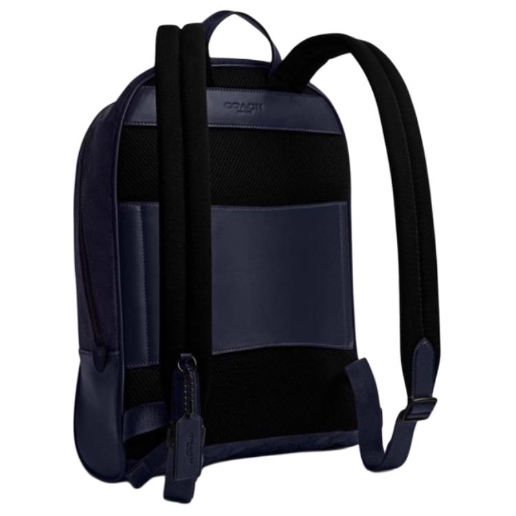 Coach Theo 27 Classic Monogram Fabric Backpack Large Men Backpack Midnight-Navy CAK98-DWP