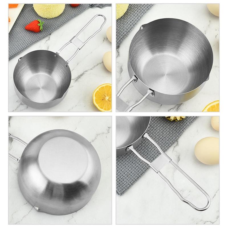Milk Pan with Two Side Spouts 25.3cm/10-inch Instant Noodle Pan Stainless Steel Pan for Camping Outdoor Large Capacity