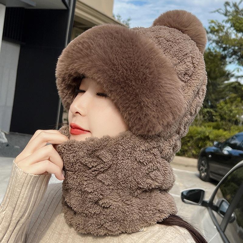 Winter Bucket Hat Korean Style Rabbit Fur Small Label All-match Warm Bucket Hat Fluffy Face-revealing Small Hat