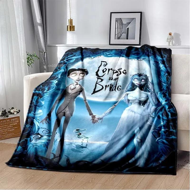 Sorrow Love Story Die Braut des Geistes Decke Hochzeit in der Nacht Decken für Bett Sofa Goth Braut Halloween Decke