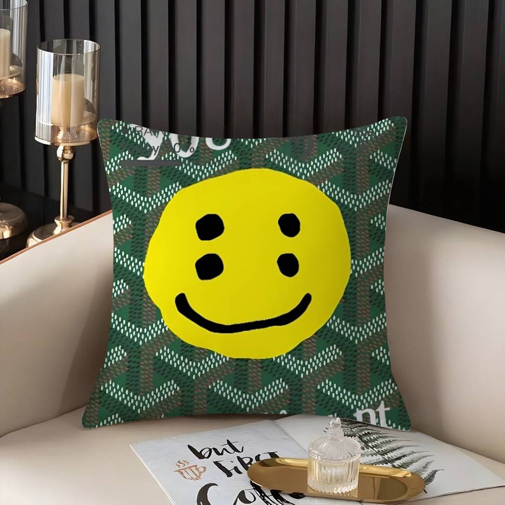 Pillow Case Luxury Smile C-Cpfm Home Dorm Chair Back Short Plush Double-sided Printing Office Nap Time Cushion Cover