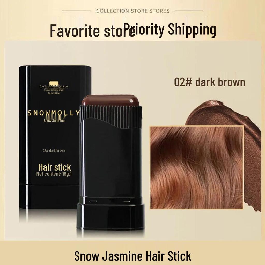 Spot Snow Jasmine Curling Iron & White Hair Coverage Disposable Dye with Tooth Comb, Non-Fade Formula