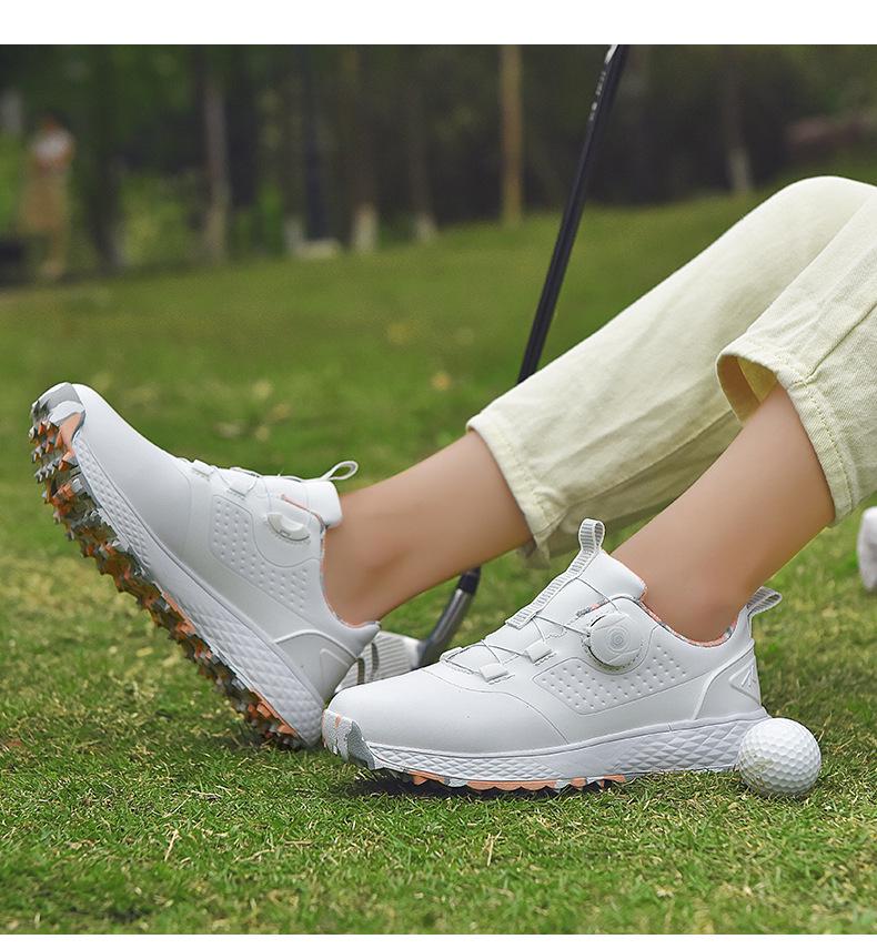 Unisex Waterproof Golf Shoes with Rotating Button - Casual Sports Footwear
