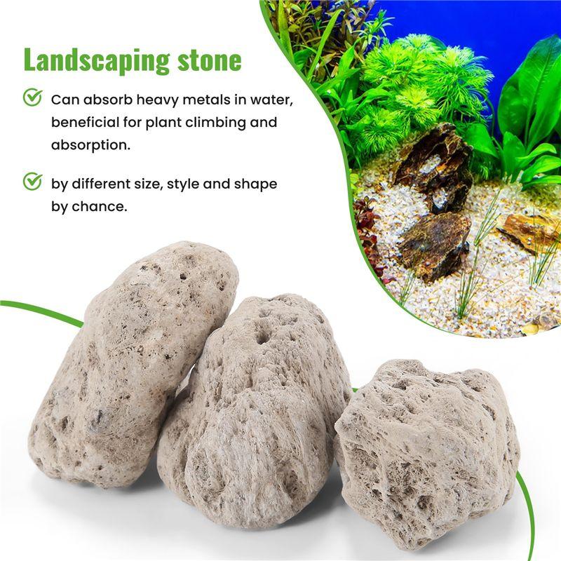 2025 Trend 3Pcs Floating Real Rocks Aquarium Water Plant Fish Tank Aquatic Landscape Models