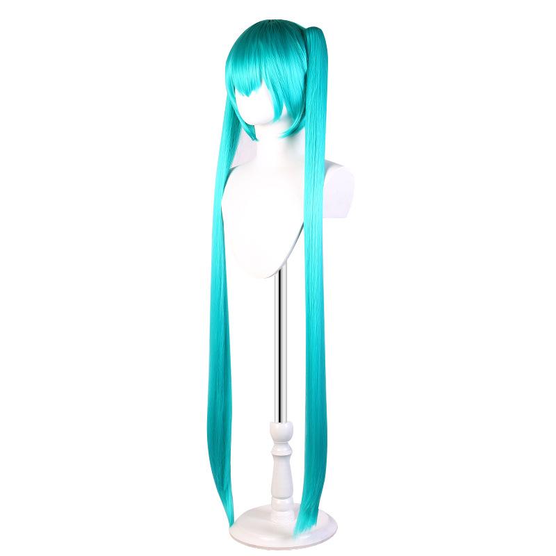 110 cm Hatsune Miku Cosplay Peruka Długie odporne na ciepło Syntetyczne Spinki do włosów Kucyki Peruki Lolita Halloween Peruka Prop Akcesoria Prezenty