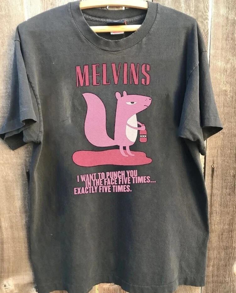 Футболка группы Melvins, Хлопковая футболка унисекс Melvins, Цвет: угольный, Размеры: S-5XL L