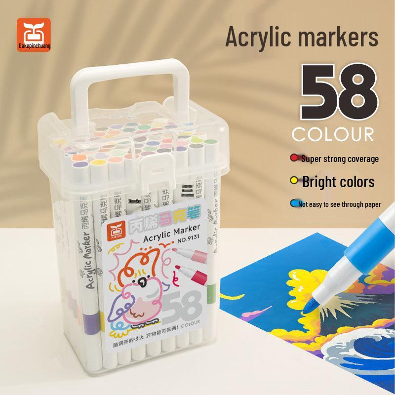 120-Color Acrylic Marker Pens for Kids – Ideal for DIY Painting and Doodling with Colored Pencils