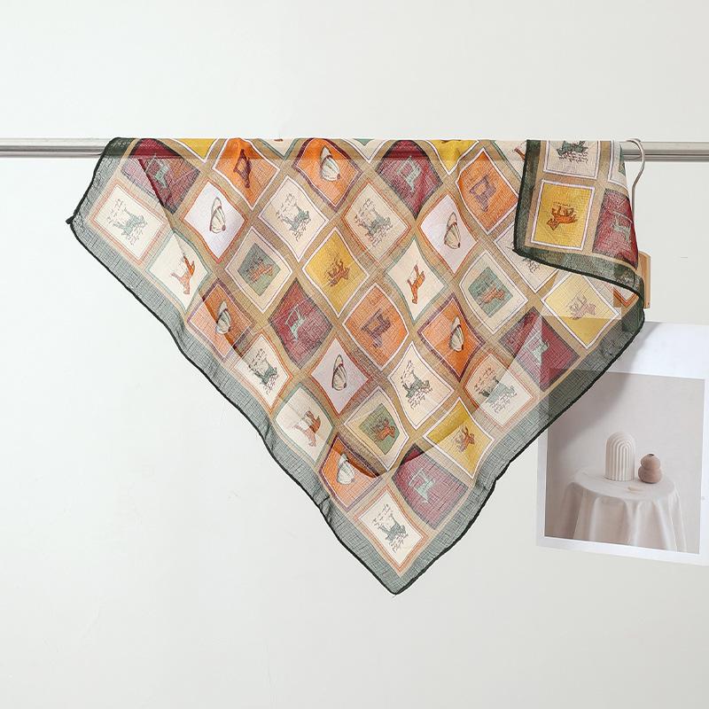 71 square scarf Lingxiao yarn velvet skin-friendly headscarf shirt suit with elegant scarf silk scarf