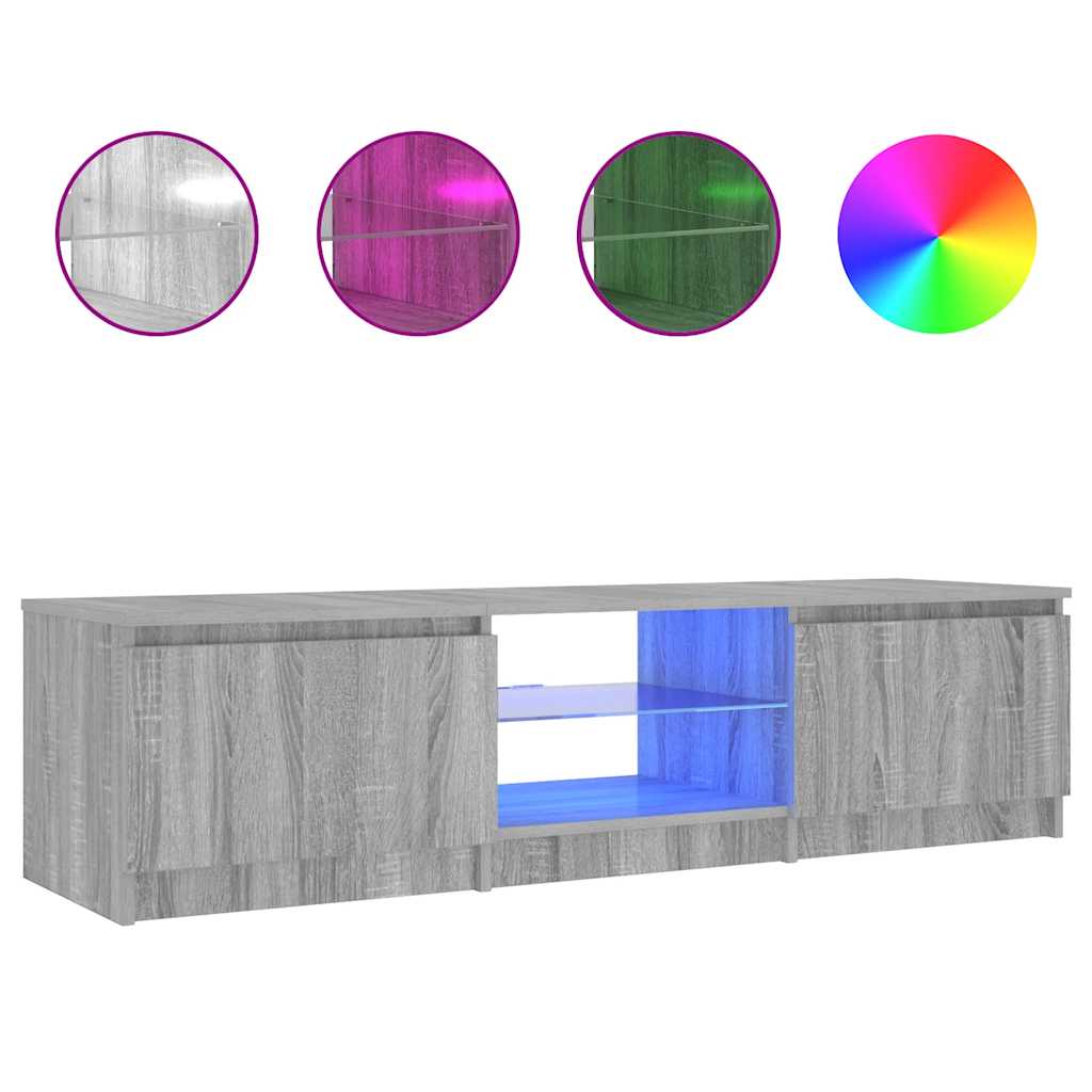 Vidaxl Szafka Pod Tv, Z Led, Szary Dąb Sonoma, 140X40X35,5 Cm