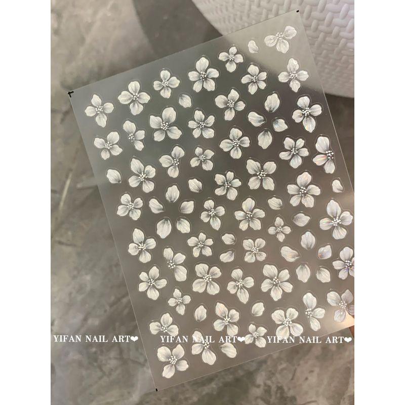 

Yifannail [Dream Cherry Blossom] Lily Ice Flower Five Petal Flower Jelly Crystal Flower Nail Sticker J231 J231-1. [White Crystal Flower. 1]]