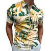 Star Print Half-zip Short Sleeve Polo Shirt, Trendy Casual Fashion Top