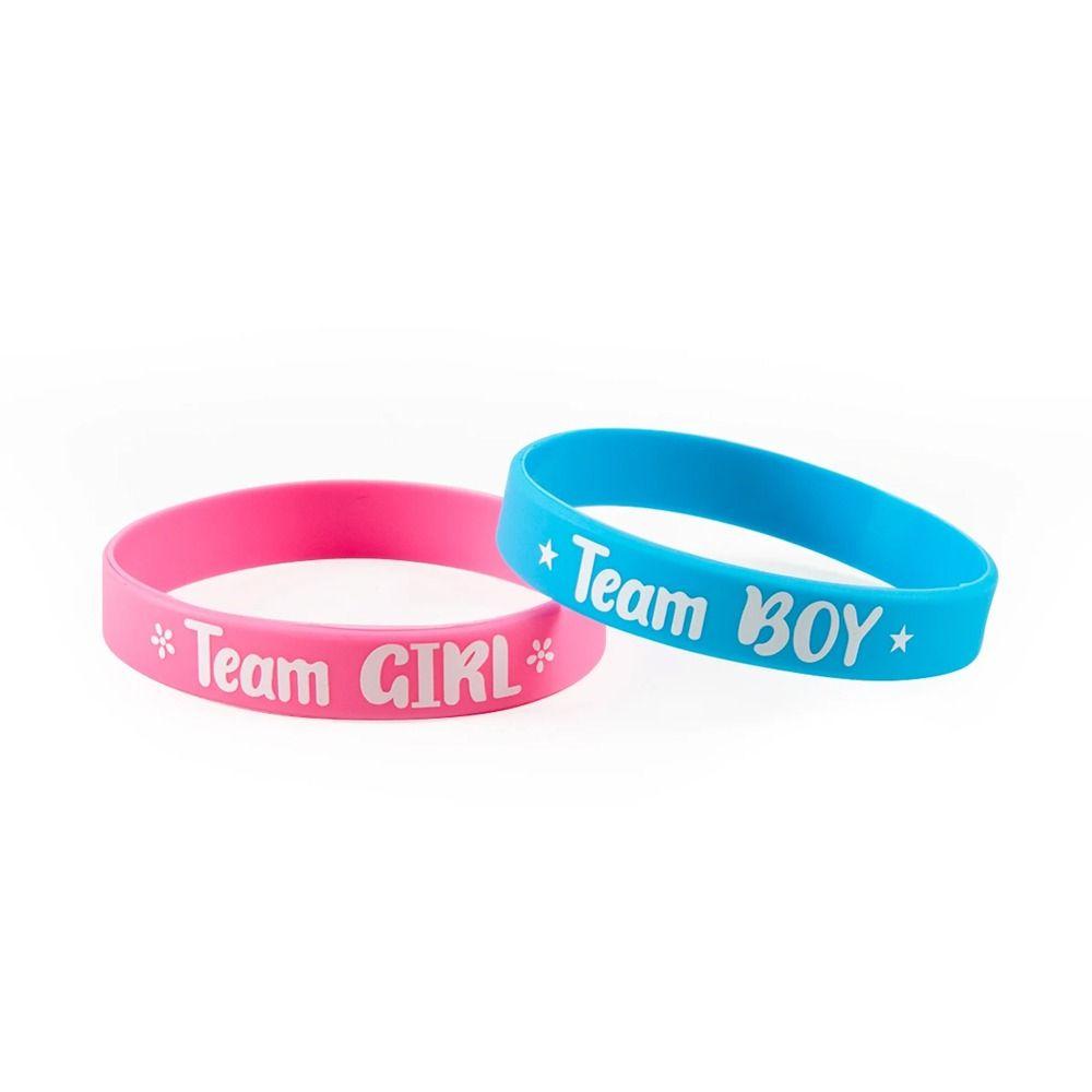 20pcs Durable Team Bride Bracelet Flat Printed Team Boy Girl Wristband Gender Reveal Parties