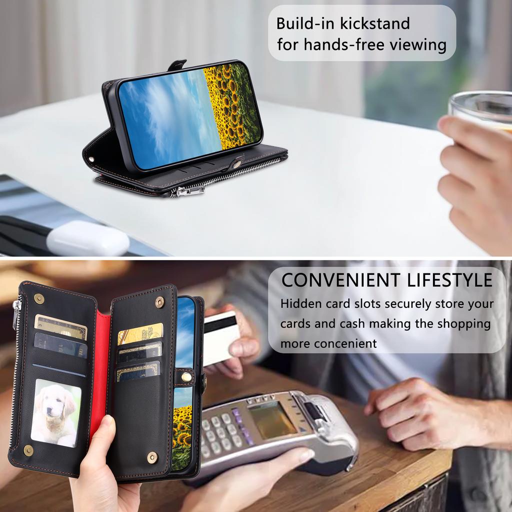 015 Style For Xiaomi 15 Pro Case TPU+PU Leather Wallet Phone Cover with Straps