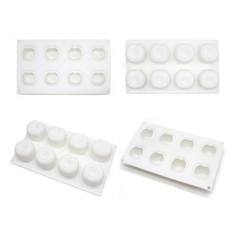Silicone Cherry Mold 8 Holes Peach 3D Cake Moulds Mousse For Ice Creams Chocolates Pastry Bakeware Dessert Art Pan