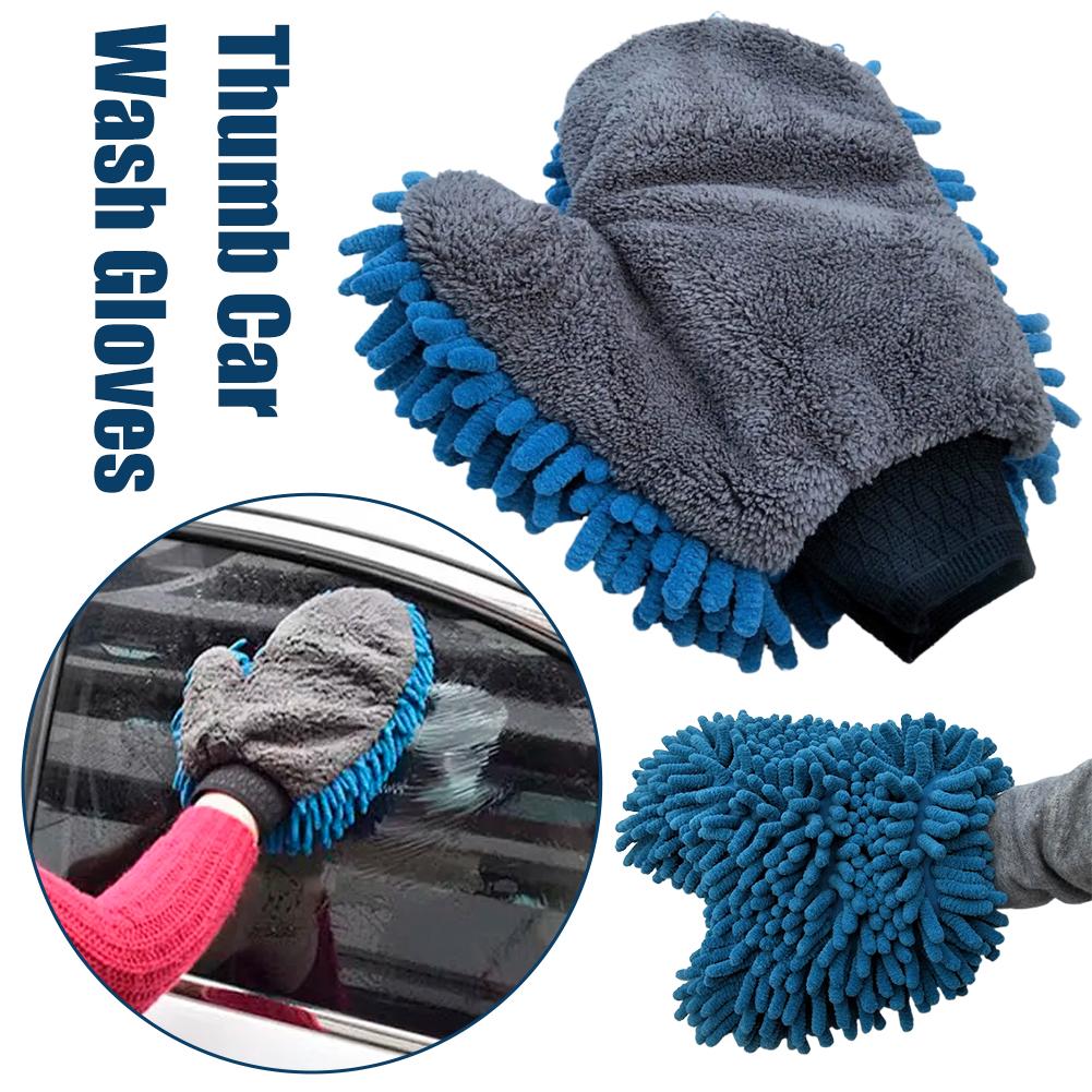 Microfiber Car Wash Double Sided Chenille Auto Glove Large Thicked Car Wash Mitt Cleaning Cloth Towel Microfiber Gloves Washing
