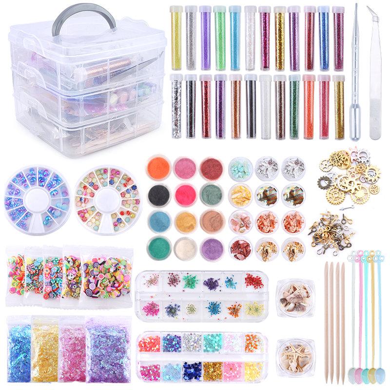 

Resin Jewelry Making Kit Epoxy Resin Filling Material Set With Dried Flowers Glitter Powder For Resin Accessories Craft Supplies