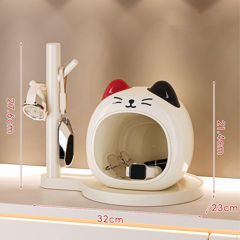 Key Tray Bowl Watch Holder Dresser Cat Sculpture Desktop Vanity Versatile Perfume Jewelry