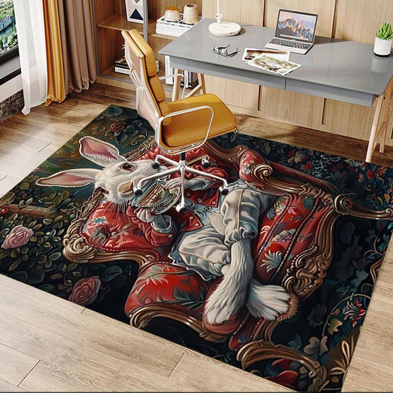 1PC Rabbit, Tea Extra Large Non Slip Floor Carpet, Office, Family, Studio   Large Area Rug Indoor Rugs, Bold Statement Piece