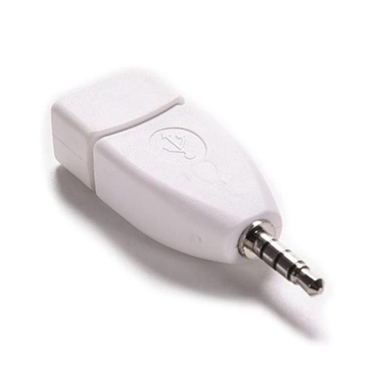 Vehicle 3.5mm Male Plug Jack to Aux Audio USB 2 Female Converter Adapter