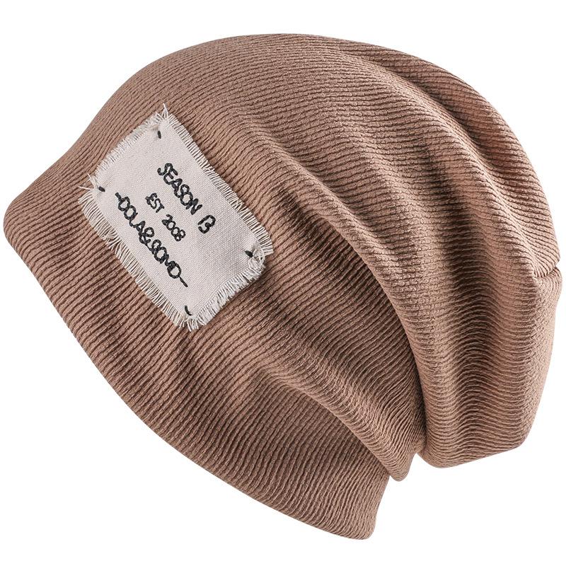 Hat Women Autumn Ins Korean Version Patch Pile Hat Couple Knitted Hat Men and Women Pullover Hat Confinement Hat