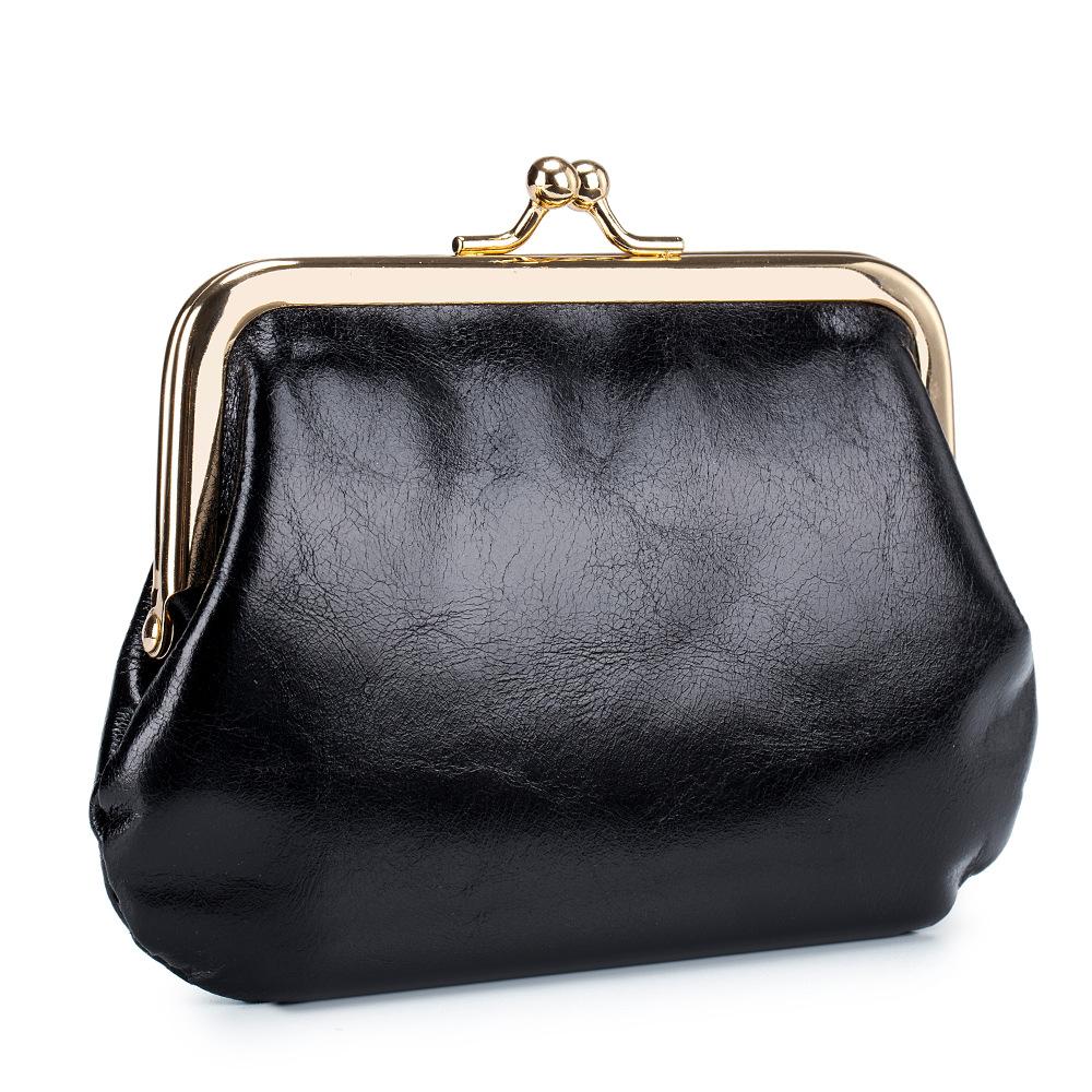 

New retro change bag women s short wallet buckle gold clip bag mini bag storage bag mini чорний