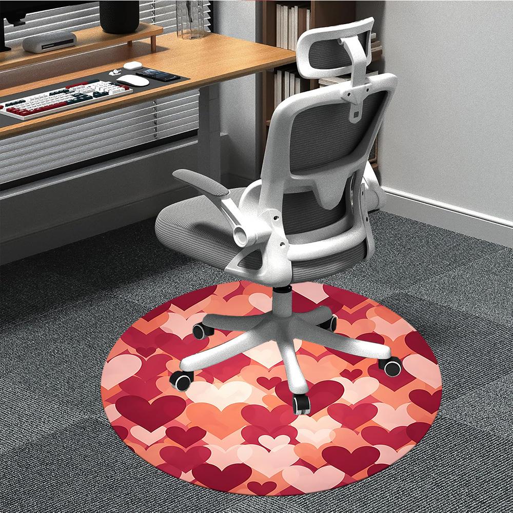 

1pc Heart Print Chair Carpet for Office, Non-slip, Soft and Durable Office Rug, Perfect for Office yy260131023 80cm by 80cm
