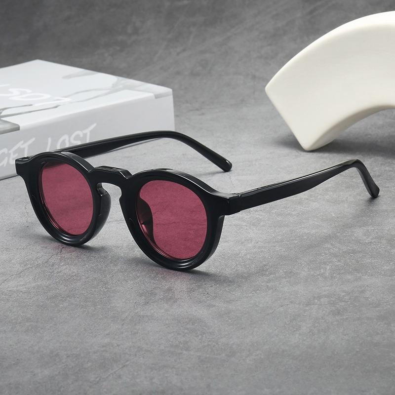 Circular Vintage Small Spectacle Frame Frame Premium Sun Glasses Glasses UV400 Ladies and Men Trendy Trend UV Protective Shades Glasses Outdoor