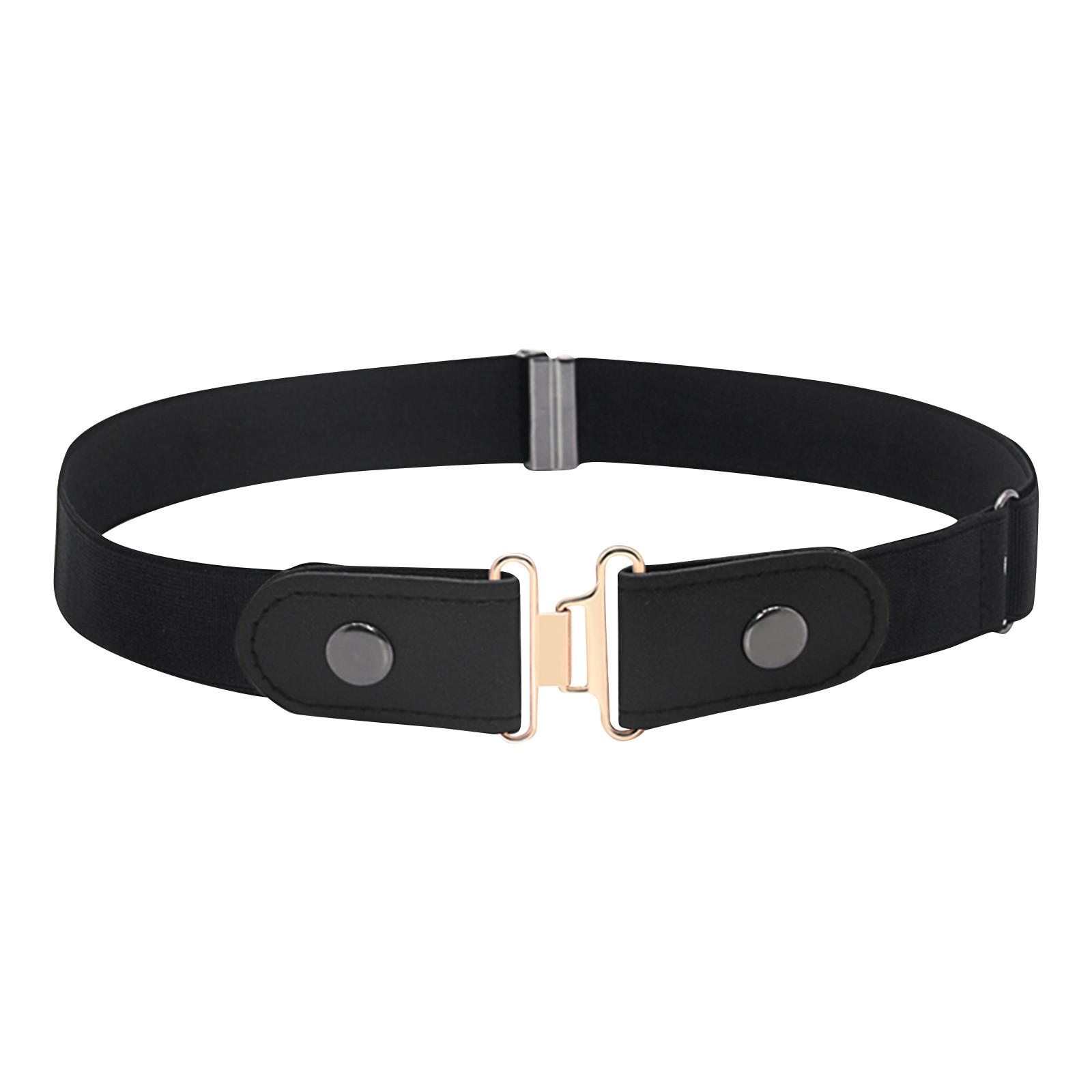 

Эластичный женский мужской ремень без пряжек для джинсов без выпуклостей One Size чёрный