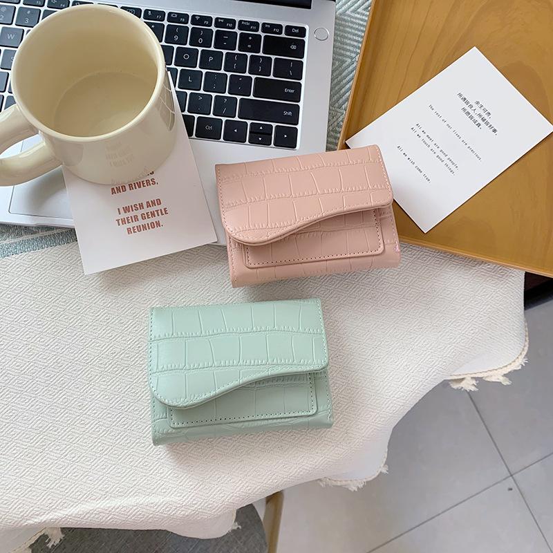 ins women's wallet, short fashion multi-color multi-card card bag zipper change bag multi-function