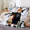 Coperte a Quadri Anime Pallavolo Haikyuu Decorazione Peluche Pile Corallo Coperte Morbide da Lanciare per Letto Viaggio Trapunta Manga Miya Atsumu