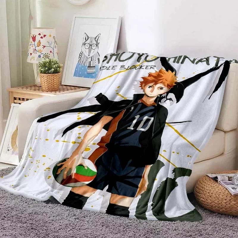 Coperte a Quadri Anime Pallavolo Haikyuu Decorazione Peluche Pile Corallo Coperte Morbide da Lanciare per Letto Viaggio Trapunta Manga Miya Atsumu