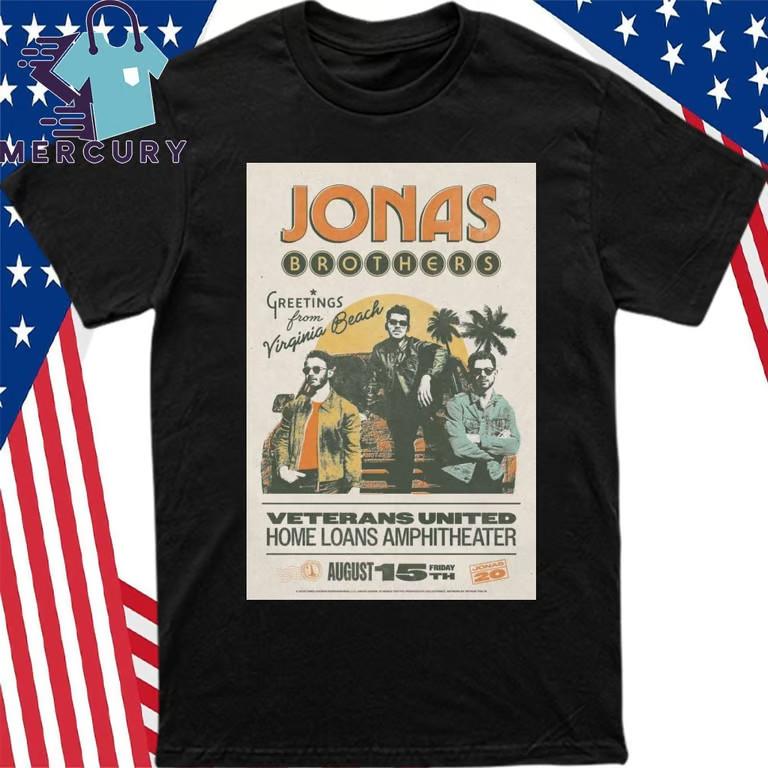 Jonas Brothers Aug 15 2025 Virginia Beach Tour T-Shirt Unisex T-Shirt L