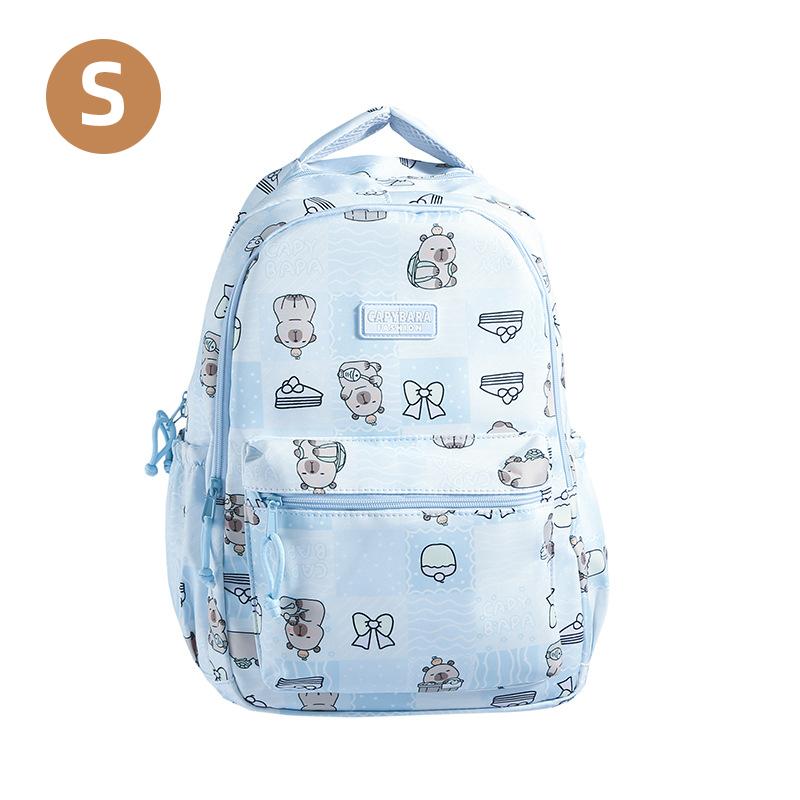 Cartoon Printed Capibala Backpack Cute Capybara Large-capacity Lightweight Burden-reduction Student Schoolbag Storage Bag