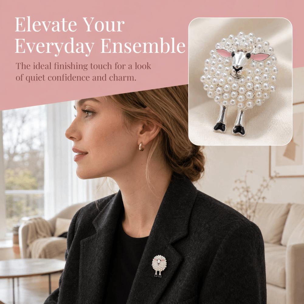 Zinc Alloy Pearl Brooch Full Drill Design Fashion Brooch Sheep Brooch For Bags Hats T-shirts Jeans