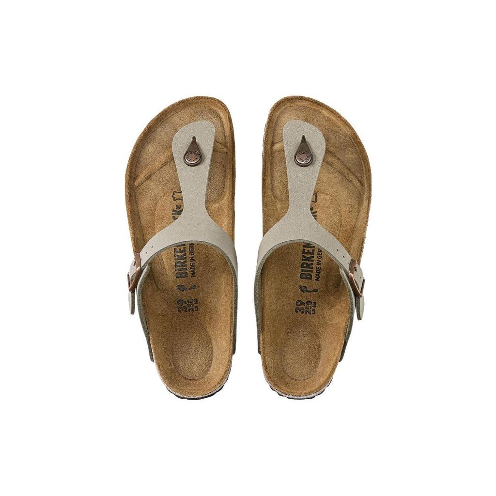 Birkenstock Gizeh Faux Leather Comfortable Flat Flip Flops Unisex Footwear Gray 0043393