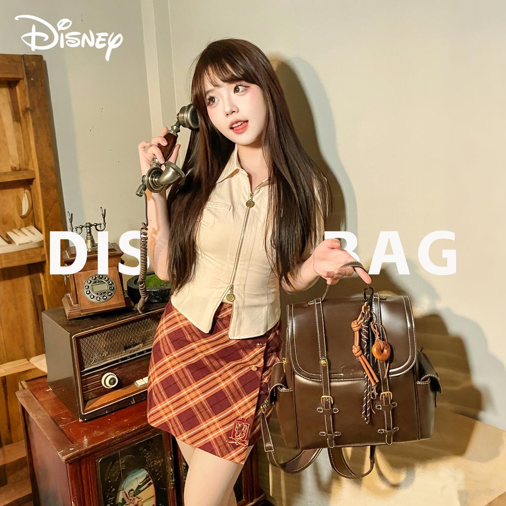 Disney Mickey Korean Style College Casual Lightweight High-Value Stain-Resistant Minimalist Trendy Versatile Backpack Women backpack Brown BMK-72172