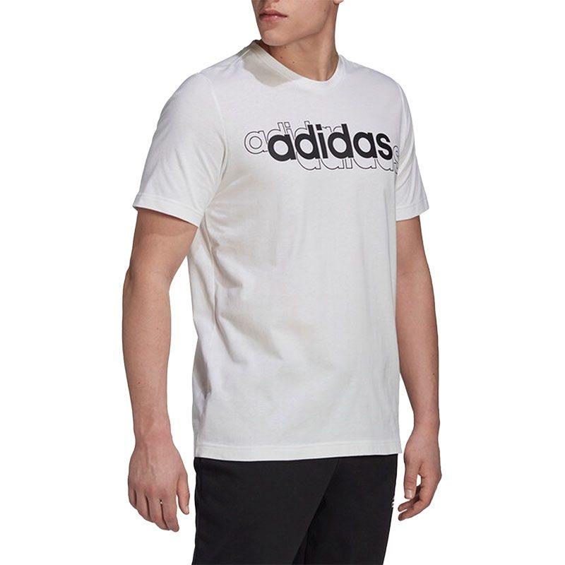 Adidas T Shirts Men's White Crew Neck Moderate Straight Fit HG3629