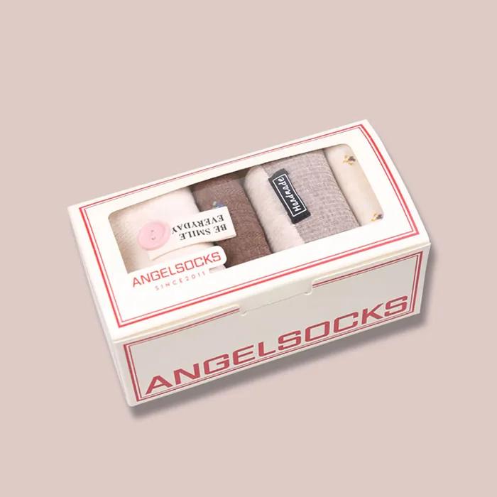 Sock Gift Set SET006 - Butter Caramel Floral Beige Brown Spring Women's Cotton Socks