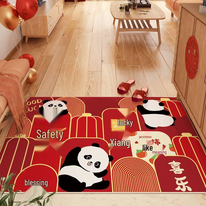 New Chinese Style Entryway Doormat: Mud-Scraping, Dirt-Wiping, Wear-Resistant, Cuttable Silk Ring Design