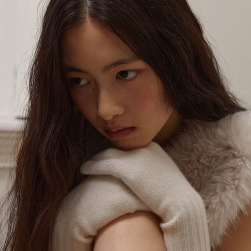 JNGRASON Cashmere Blended Knit gloves_IVORY