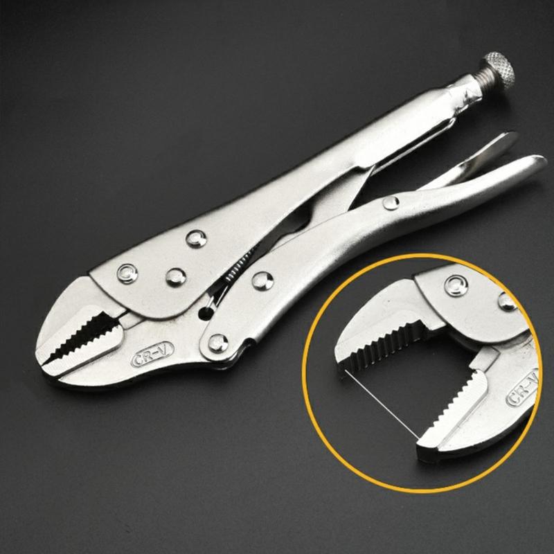 Industrial Grade C-Type Auto-Locking Pliers - Round Straight Pointed Jaw Quick-Sealing Fixing Pliers