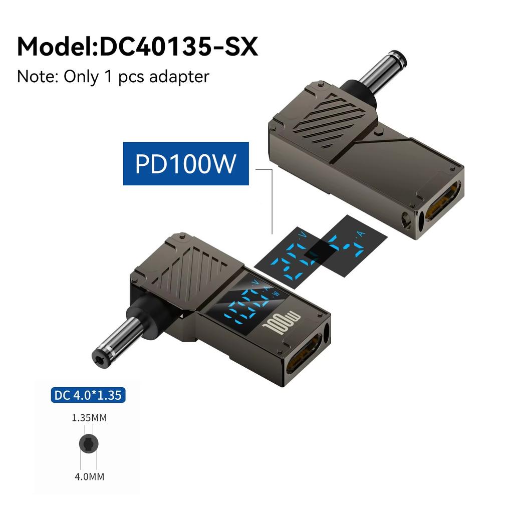 PD100W Type-C to DC Plug Converter USB C to DC Laptop Charging Adapter Power Charger Connector Tip for Lenovo Thinkplus HP DELL